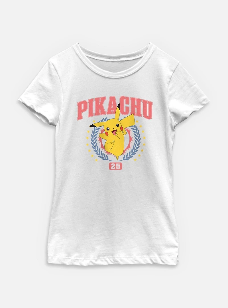Pokemon Pikachu 25 Happy Youth Girls T-Shirt