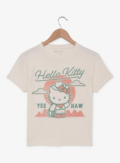 Sanrio Hello Kitty Tonal Western Portrait Women's Cropped T-Shirt - BoxLunch Exclusive