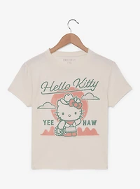 Sanrio Hello Kitty Tonal Western Portrait Women's Cropped T-Shirt - BoxLunch Exclusive
