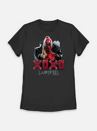 Marvel Deadpool & Wolverine XOXO Ladypool Womens T-Shirt