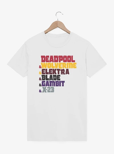 Marvel Deadpool & Wolverine Team Names T-Shirt
