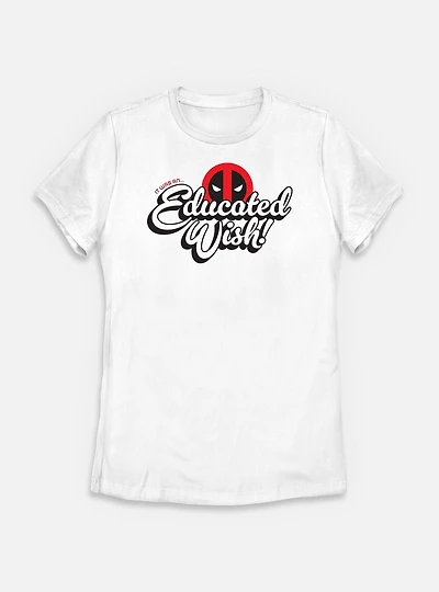 Marvel Deadpool & Wolverine Educated Wish Womens T-Shirt
