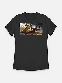 Marvel Deadpool & Wolverine Fighting Womens T-Shirt