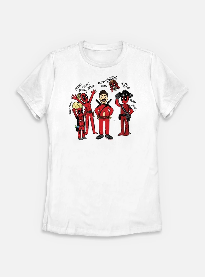 Marvel Deadpool & Wolverine We Love Peter Womens T-Shirt