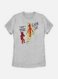 Marvel Deadpool & Wolverine Flame On Womens T-Shirt