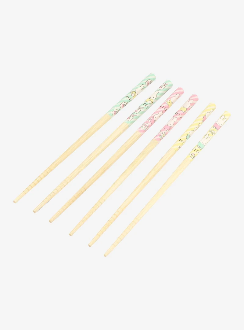 Miffy Pastel Bamboo Chopsticks Set