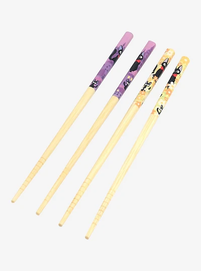 Studio Ghibli® Kiki's Delivery Service Jiji Floral Bamboo Chopsticks Set