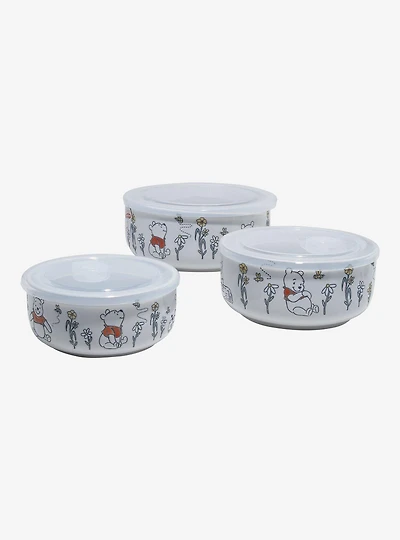Disney Winnie the Pooh Floral Wax Resist Bowl & Lid Set
