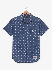 Disney Kingdom Hearts Icons Allover Print Woven Button-Up - BoxLunch Exclusive