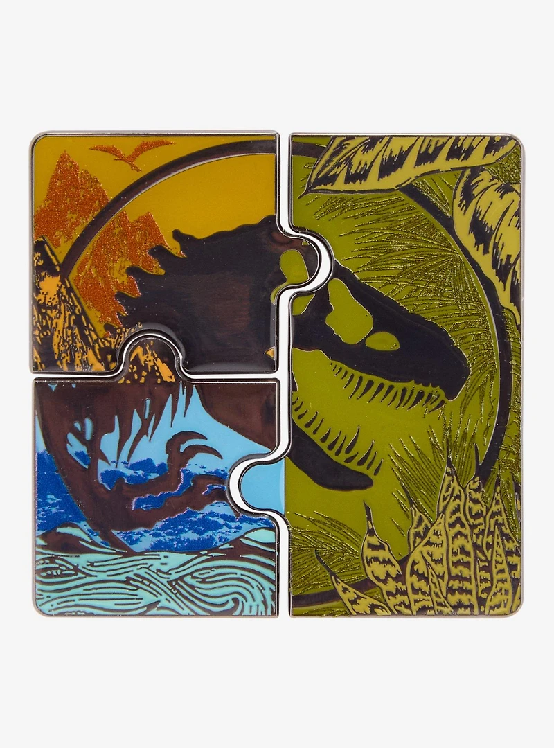 Jurassic Park Logo Puzzle Enamel Pin Set — BoxLunch Exclusive