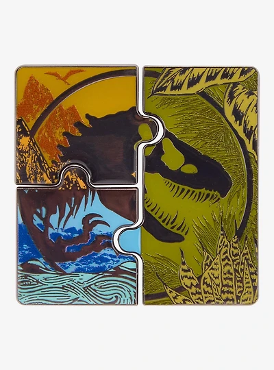 Jurassic Park Logo Puzzle Enamel Pin Set — BoxLunch Exclusive