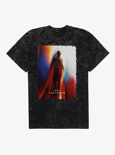 DC Superman Movie Poster Mineral Wash T-Shirt