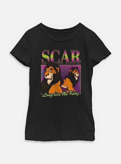 Disney Villains Scar Long Live The King Youth Girls T-Shirt
