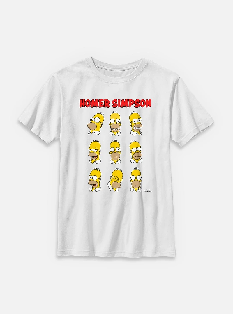 The Simpsons Expressions Homer Youth T-Shirt