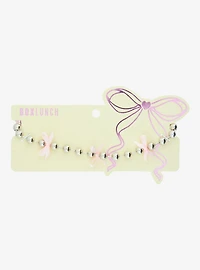 Beaded Chain and Ribbon Bow Necklace - BoxLunch Exclusive