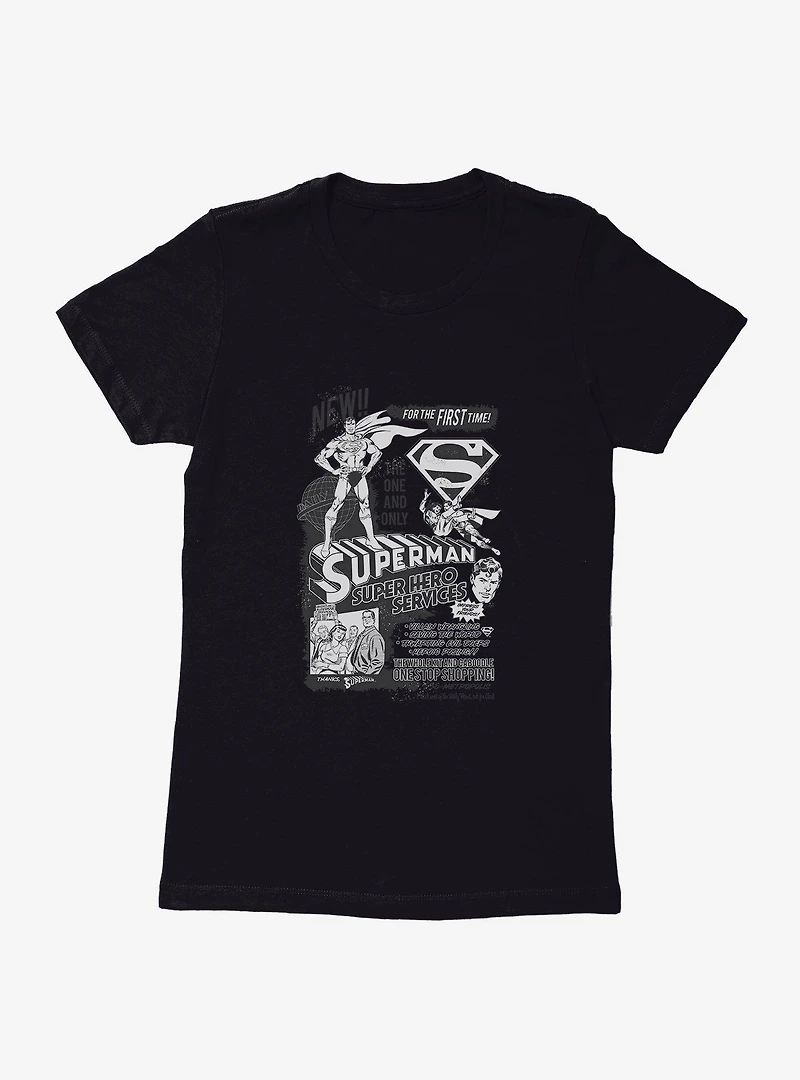 DC Comics Superman Superhero Services Womens T-Shirt