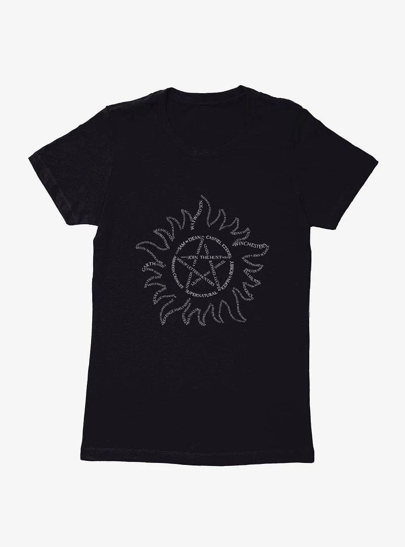 Supernatural Devil's Trap Typography Womens T-Shirt