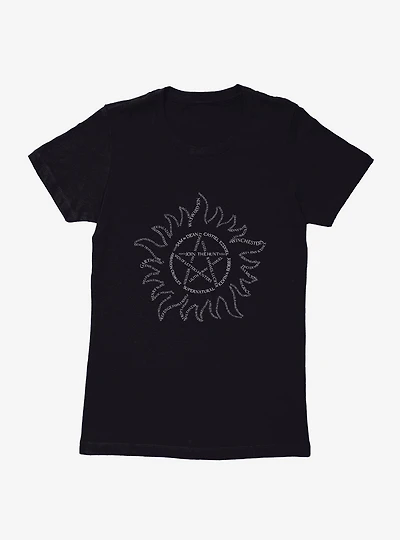 Supernatural Devil's Trap Typography Womens T-Shirt
