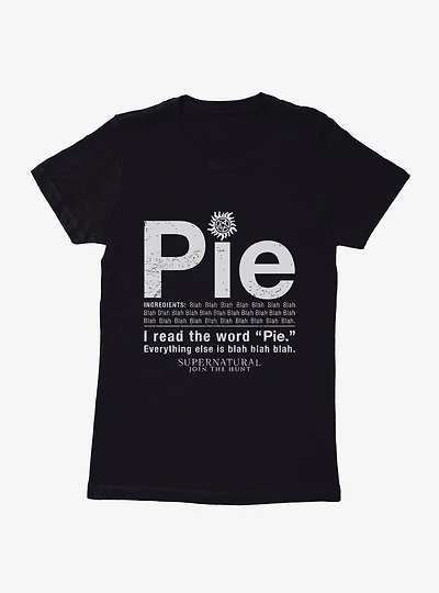 Supernatural Pie Womens T-Shirt