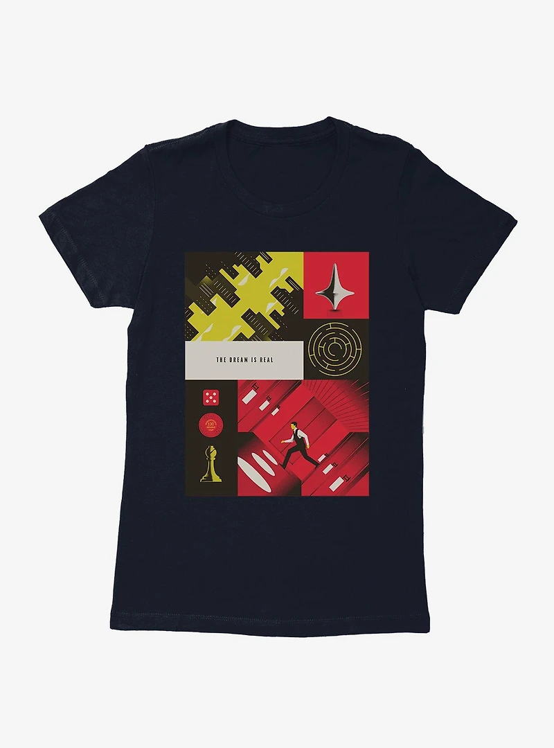 Inception WB 100 Dream Is Real Poster Womens T-Shirt