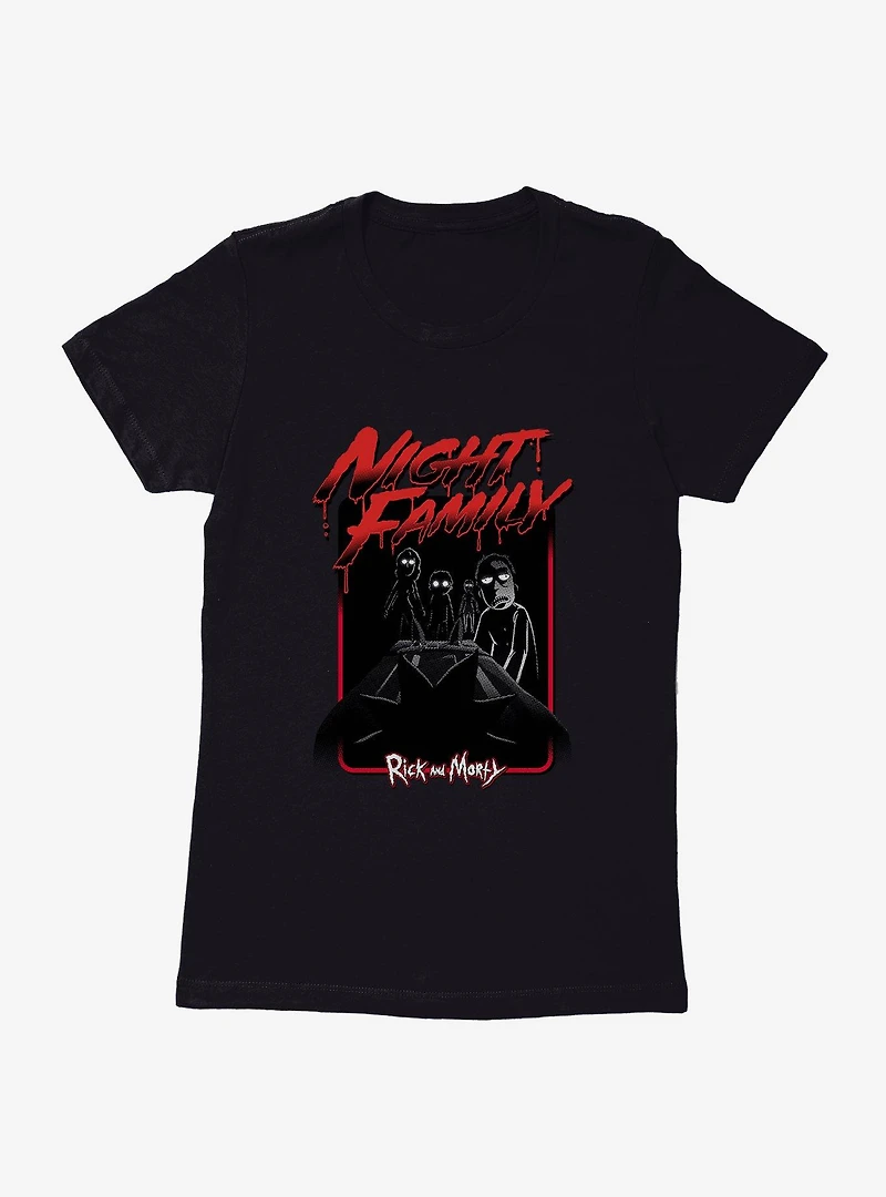 Rick And Morty Night Family Eyes Womens T-Shirt