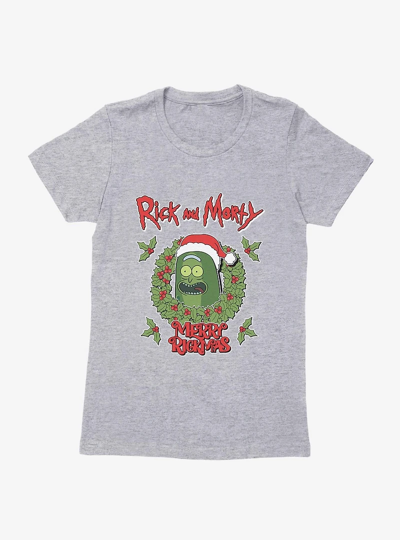 Rick & Morty Pickle Merry Rickmas Womens T-Shirt