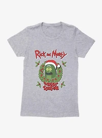 Rick & Morty Pickle Merry Rickmas Womens T-Shirt