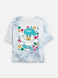 Pokemon Quaxly Floral Tie Dye Crop Womens T-Shirt