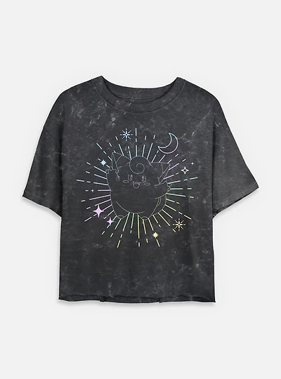 Pokemon Celestial Clefairy Mineral Wash Womens Crop T-Shirt