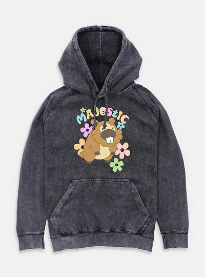 Pokemon Bidoof Majestic Flowers Mineral Wash Hoodie