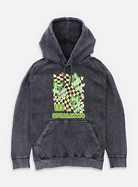 Pokemon Sprigatito Grass Type Checkered Mineral Wash Hoodie