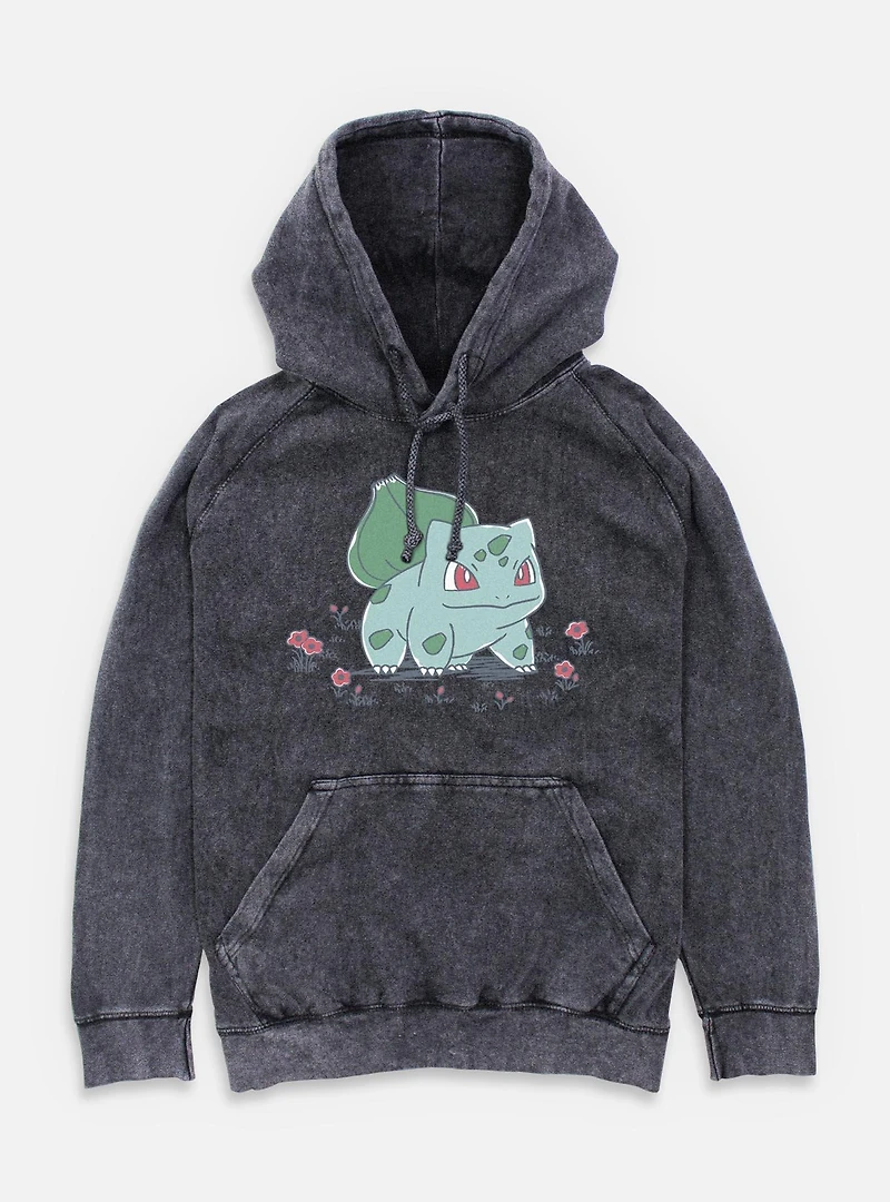 Pokemon Bulbasaur Floral Sketch Mineral Wash Hoodie