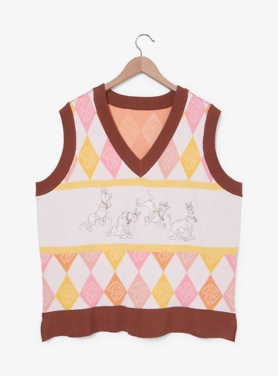 Scooby-Doo! Pastel Scooby-Doo Argyle Women's Plus Sweater Vest - BoxLunch Exclusive