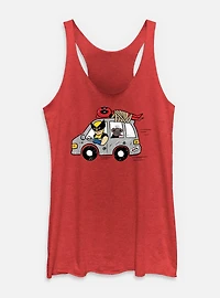 Marvel Deadpool & Wolverine Road Trip With Dogpoo Womens Tank