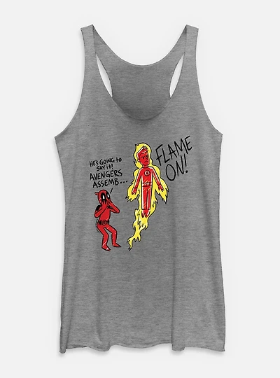 Marvel Deadpool & Wolverine Flame On Womens Tank
