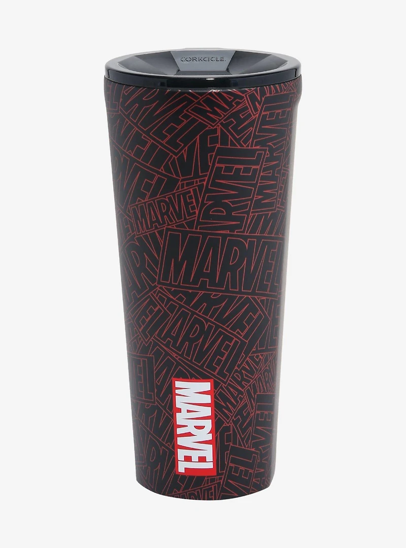 Corkcicle Marvel Logo Allover Print Travel Mug
