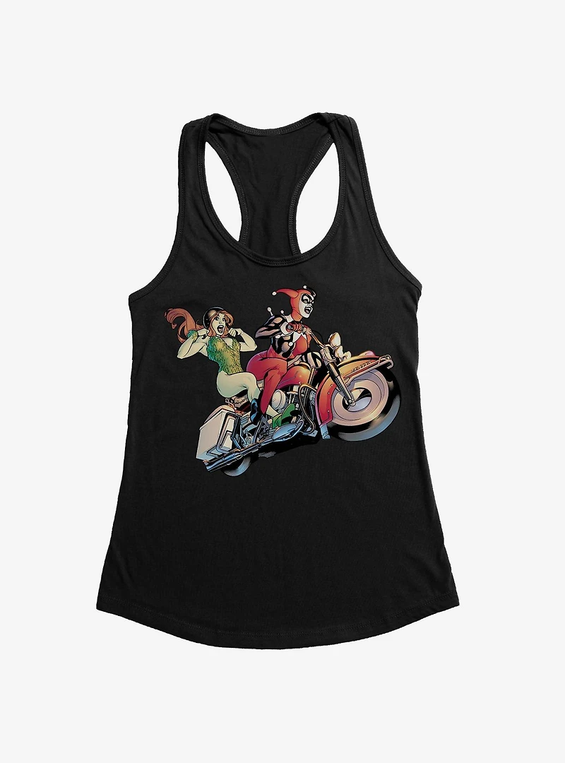 DC Comics Batman Harley Quinn Motorcyle Getaway Womens Tank