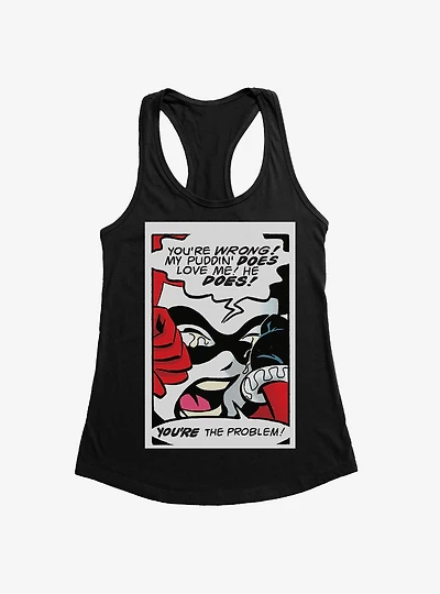 DC Comics Batman Harley Quinn Comic Art You're The Problem Womens Tank
