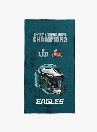 NFL 2025 Super Bowl LIX Philadelphia Eagles Multi Champ Unstoppable Beach Towel
