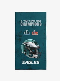 NFL 2025 Super Bowl LIX Philadelphia Eagles Multi Champ Unstoppable Beach Towel