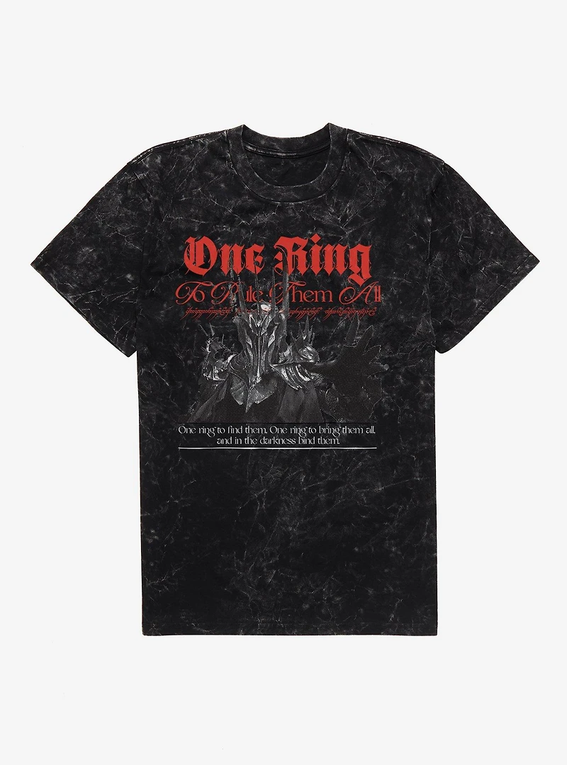 The Lord Of Rings One Ring To Rule Them All Mineral Wash T-Shirt