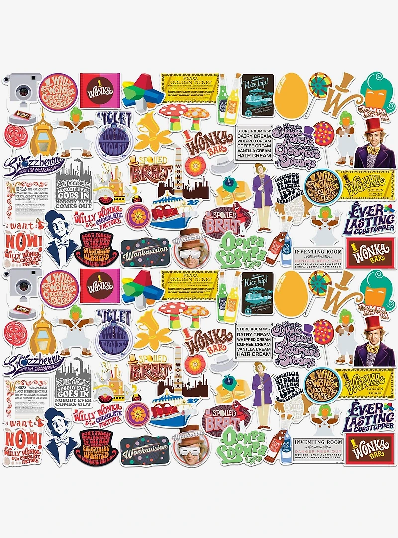 Willy Wonka and The Chocolate Factory Miscellaneous 100ct Sticker Pack