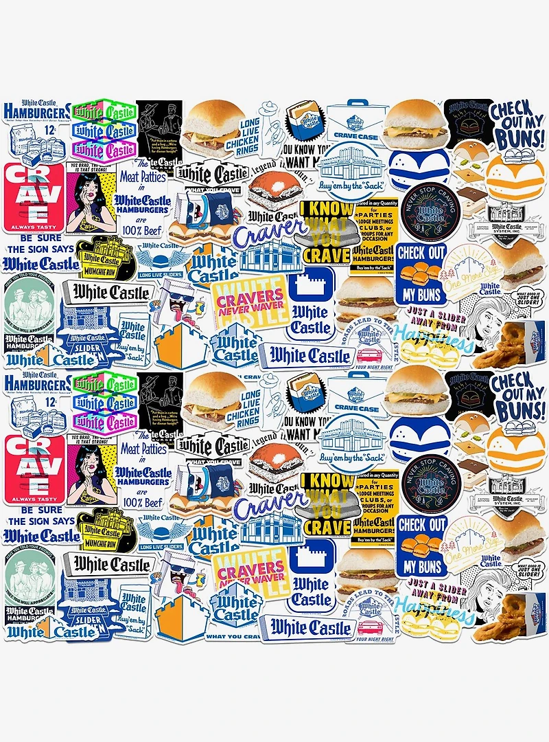 White Castle Miscellaneous 100ct Sticker Pack