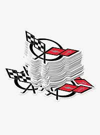 Chevrolet Chevy Crossed Flags Miscellaneous 100ct Sticker Pack