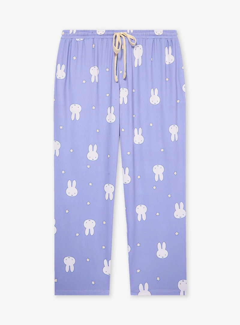 Miffy Face & Stars Allover Print Women's Plus Sleep Pants - BoxLunch Exclusive