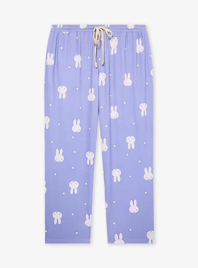 Miffy Face & Stars Allover Print Women's Plus Sleep Pants - BoxLunch Exclusive