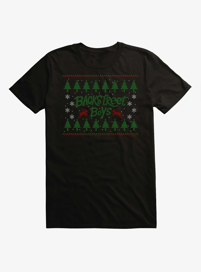 Backstreet Boys Ugly Christmas Sweater Pattern T-Shirt