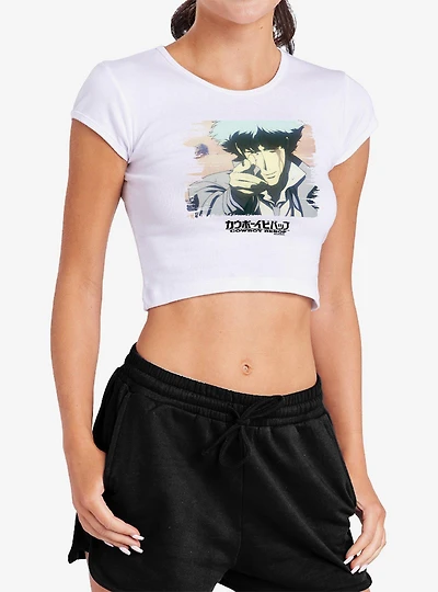 Cowboy Bebop Spike Spiegel's End Cap Sleeve Baby Rib Women's Crop Top