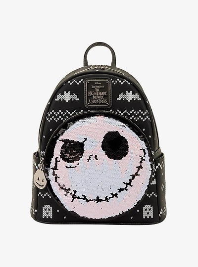 Loungefly Disney The Nightmare Before Christmas Jack Skellington Reversible Sequins Mini Backpack