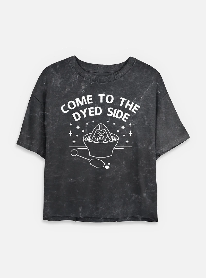 Star Wars Come To The Dyed Side Mineral Wash Womens Crop T-Shirt